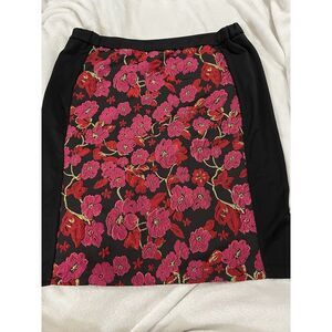 Slinky Brand Women's‎ Plus Straight Black Floral Pencil Skirt Size 2X